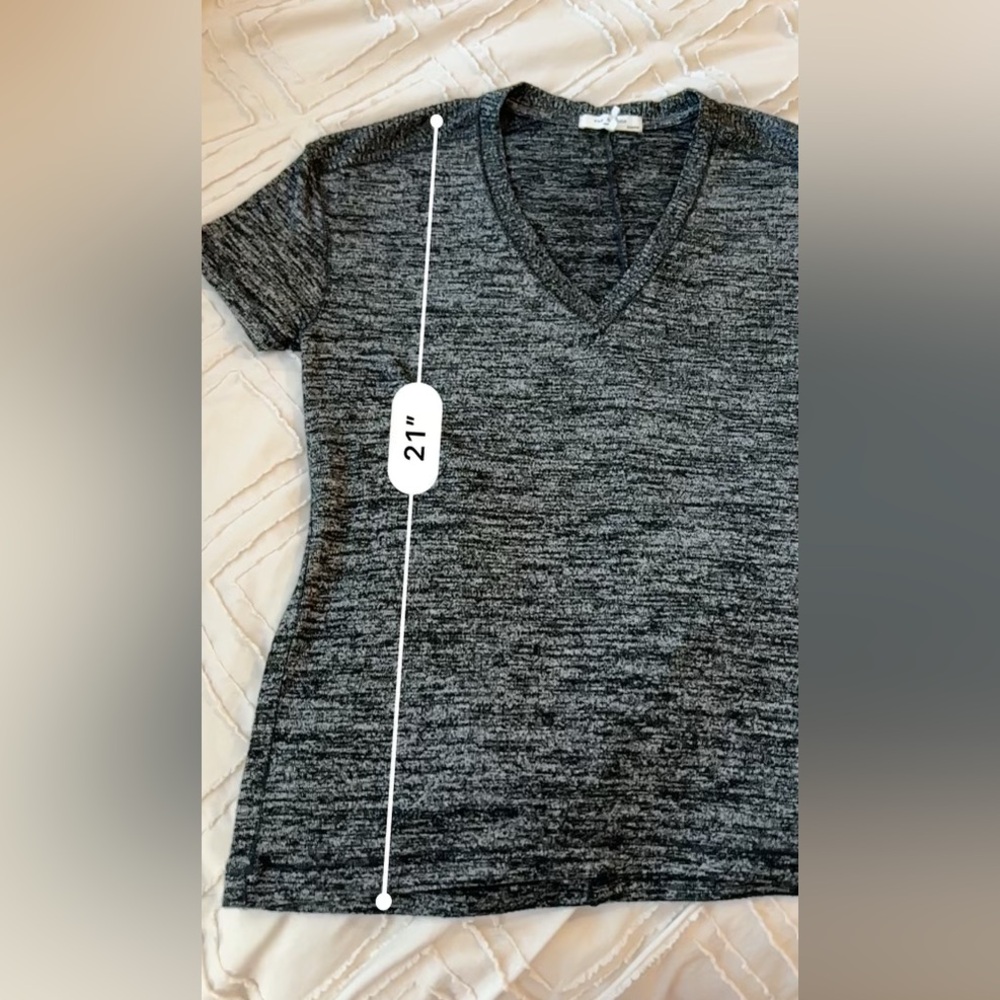 Rag & Bone The Slub Vee Tshirt Charcoal Gray Size… - image 5